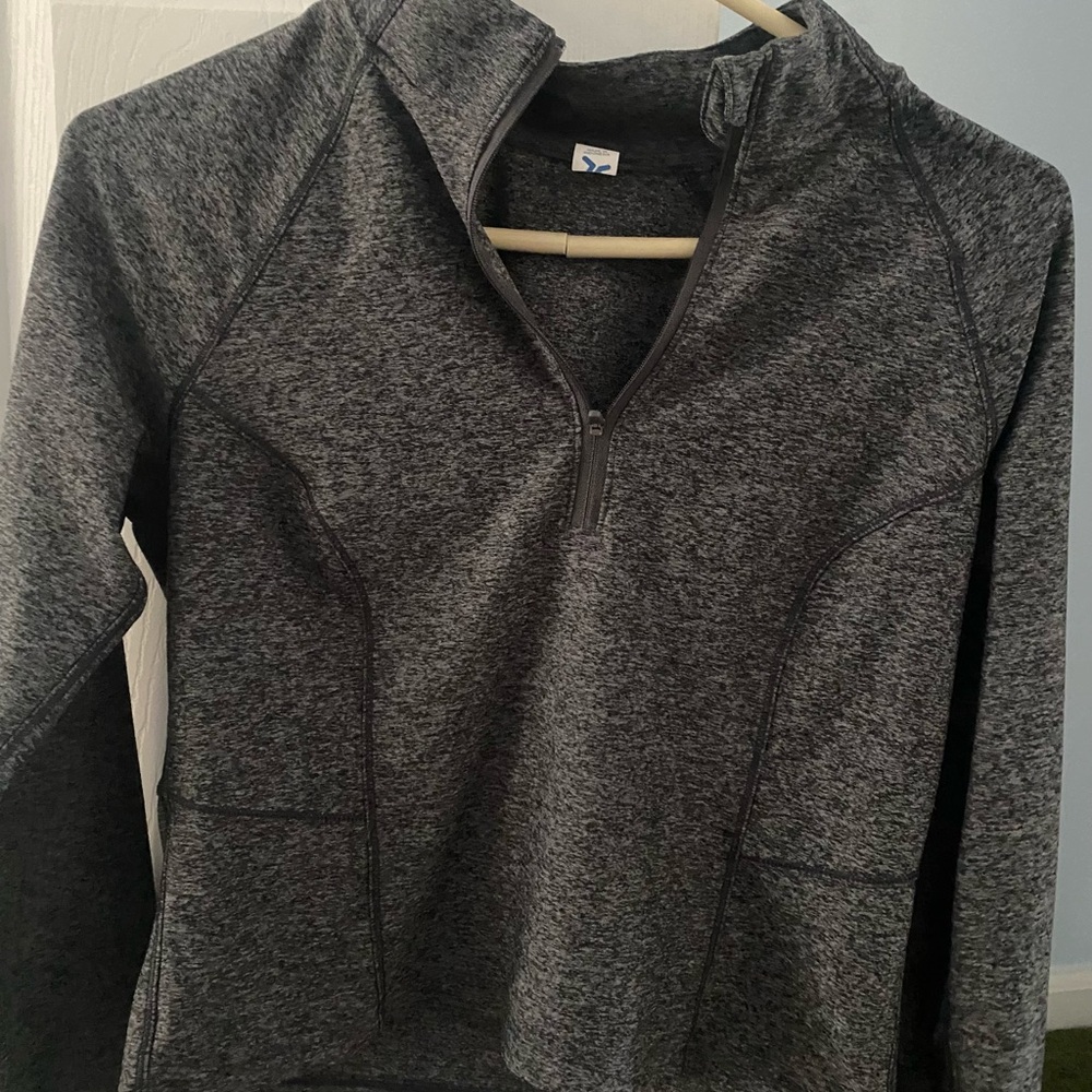 Women's Gray Quarter-Zip Sweater Medium
